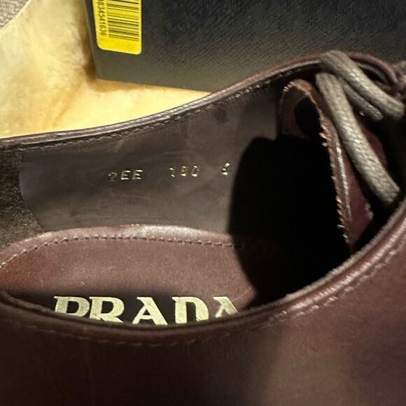 Prada brushed leather lace-up shoes, loafers size 7,5, EU 40.5-41 - Picture 10 of 13